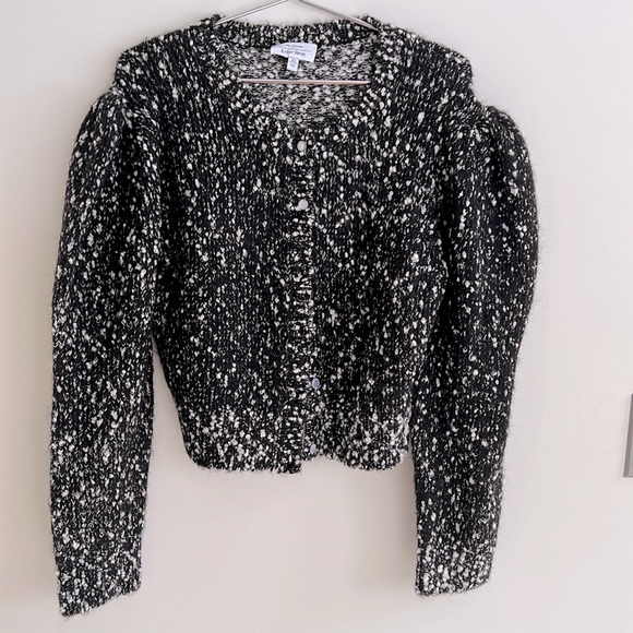 & Other Stories Puff Sleeve Bouclé Cardigan Sweater Alpaca Blend Size M - Picture 4 of 12